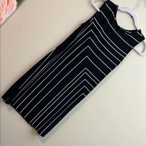 White House Black Market Black and White Sheath Midi Dress